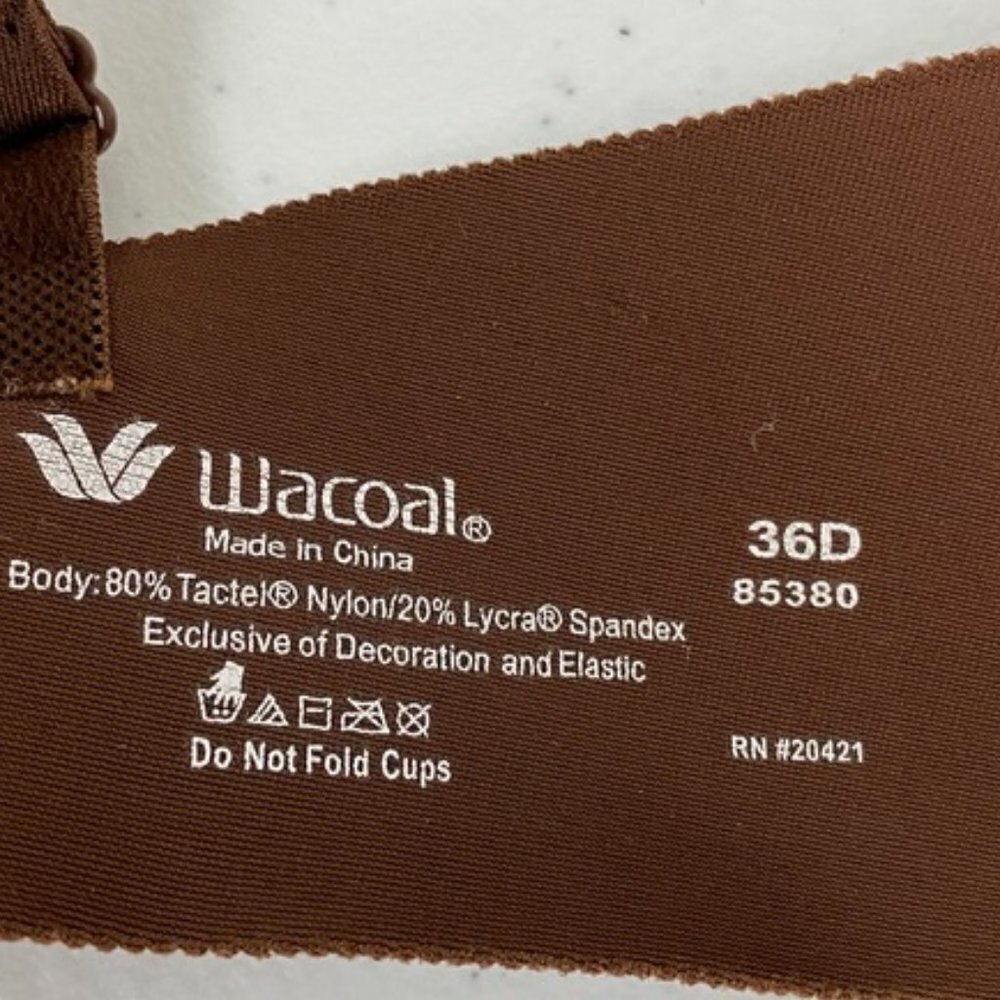 Wacoal Brown Underwire Bra Womens 36D - Picture 4 of 5